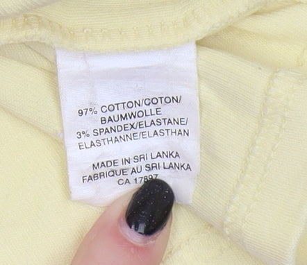 GAP Women Yellow M Basic Crew Neck T-Shirt