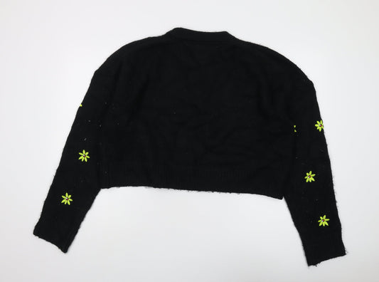 Tommy Jeans Women's Black Floral Pullover, Medium