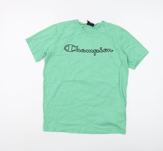 Champion Boys Green Cotton Logo T-Shirt - Size 11-12 Years