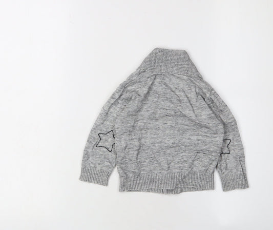 Next Unisex Grey Cardigan 9-12 Months - Stars Theme