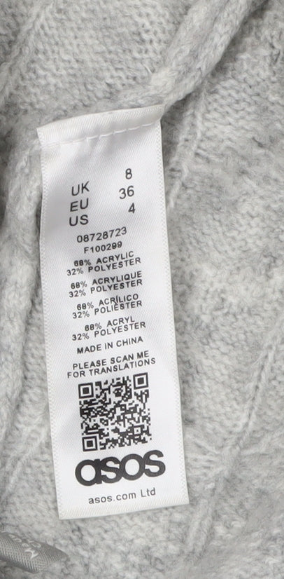 Close-up detail of ASOS Women’s Grey Jogger Trousers, size UK 8