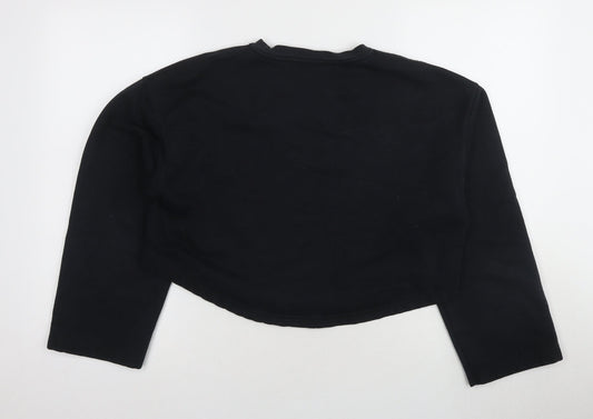 Zara Women's Black Crew Neck Pullover Sweatshirt Size 8