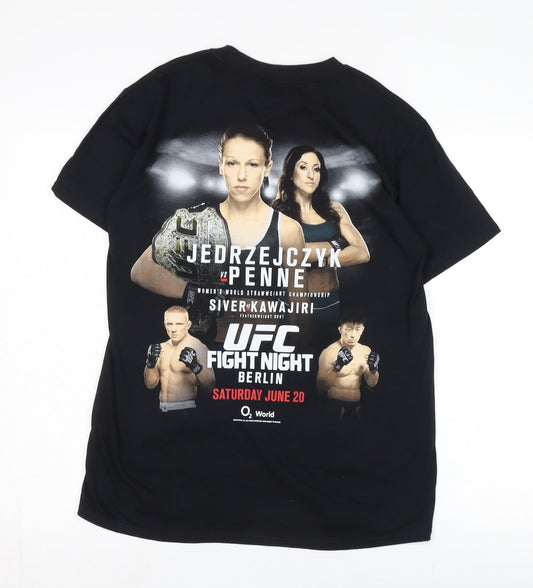 Womens UK Size M UFC Black Cotton T-Shirt