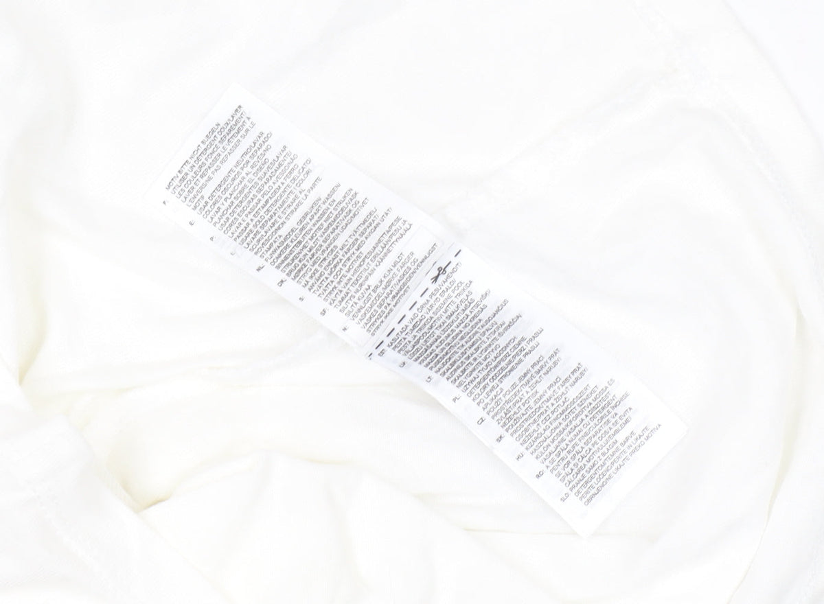 Brand and care label for Adidas Women's White Cropped T-Shirt, size 16
