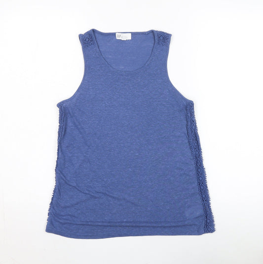 Gap Women's Blue Linen Blend Tank XS