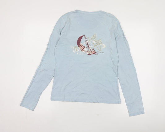 Fat Face Women's Blue Long Sleeve Nautical T-Shirt