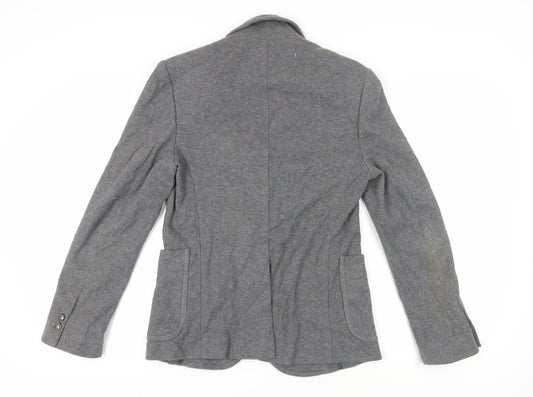 Zara Men Grey Slim Blazer Notch Lapel 38R Autumn