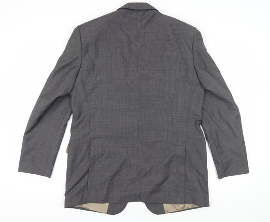 Marks and Spencer Men's Grey Wool Blazer, Size 42R, Classic Fit