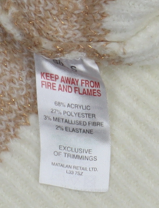Brand and care label for Falmer Heritage Women's Beige Animal Print Hoodie, size S
