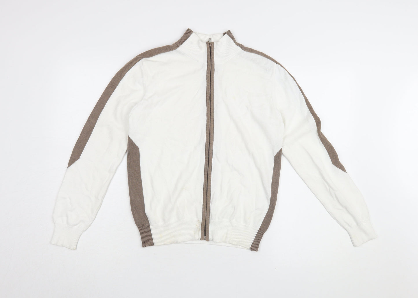 Glenmuir Women's White Full Zip Jumper, Small