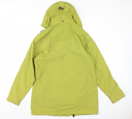 Lands' End Green Hooded Parka Coat, Men's S, Lightweight, Casual