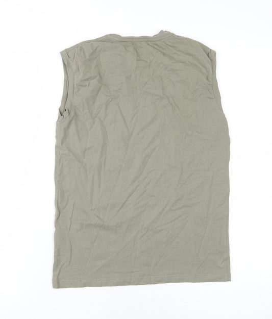 Nike Unisex Green Sleeveless Basic Crew Neck Top - S