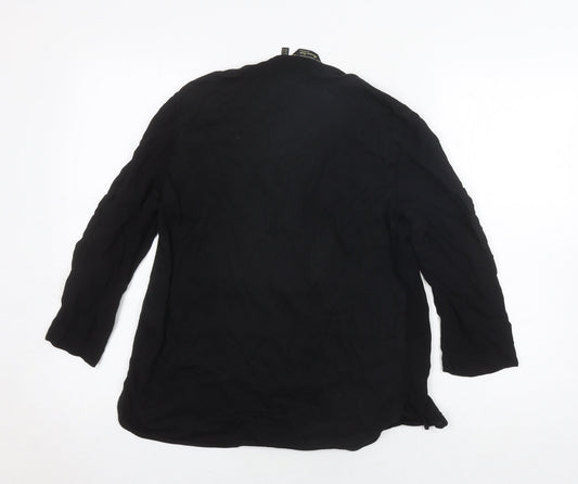 Womens UK Size 12 Massimo Dutti Black Viscose Blouse