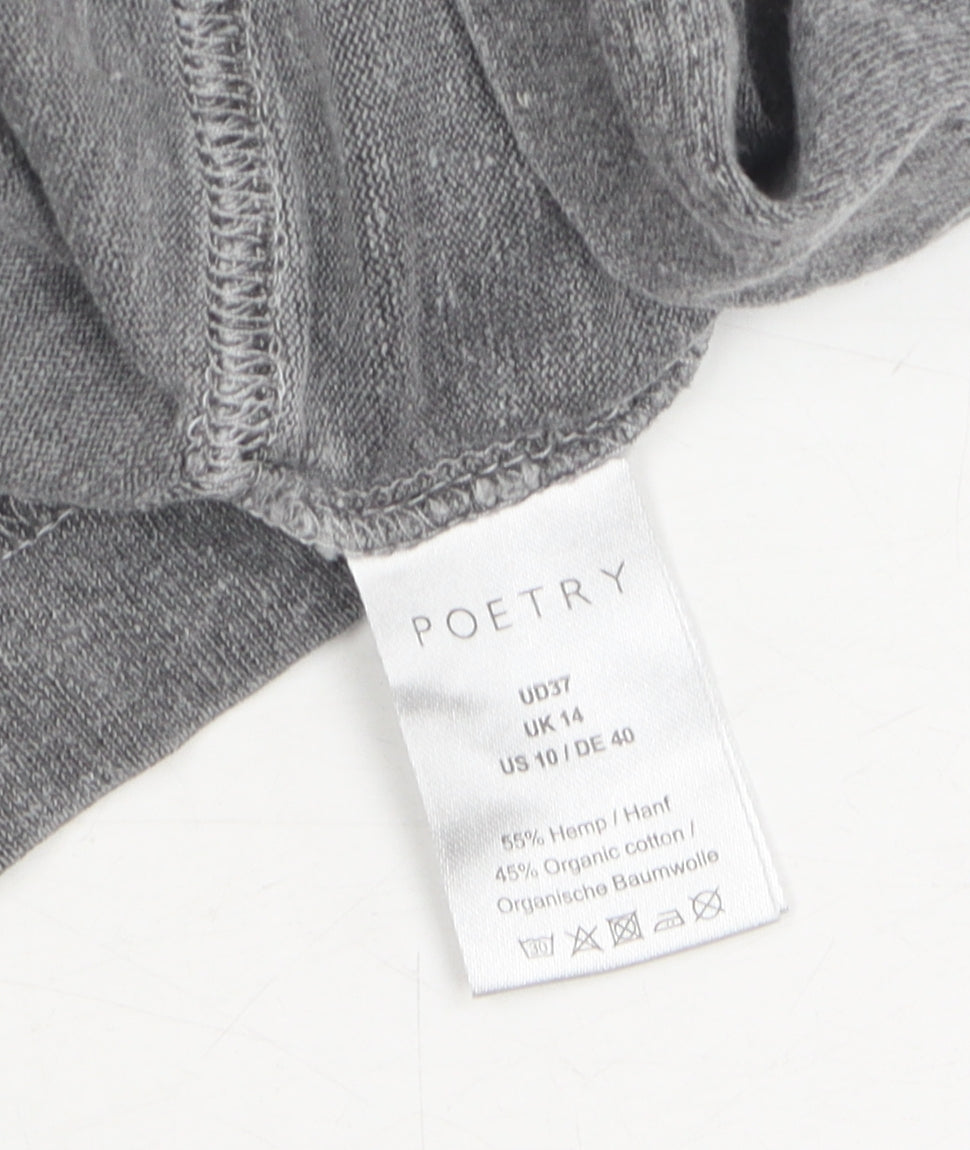 Poetry Grey Women's Tunic Blouse Size 14
