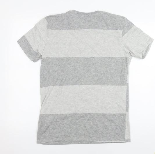 Rifle Men's Grey Striped T-Shirt, Size M