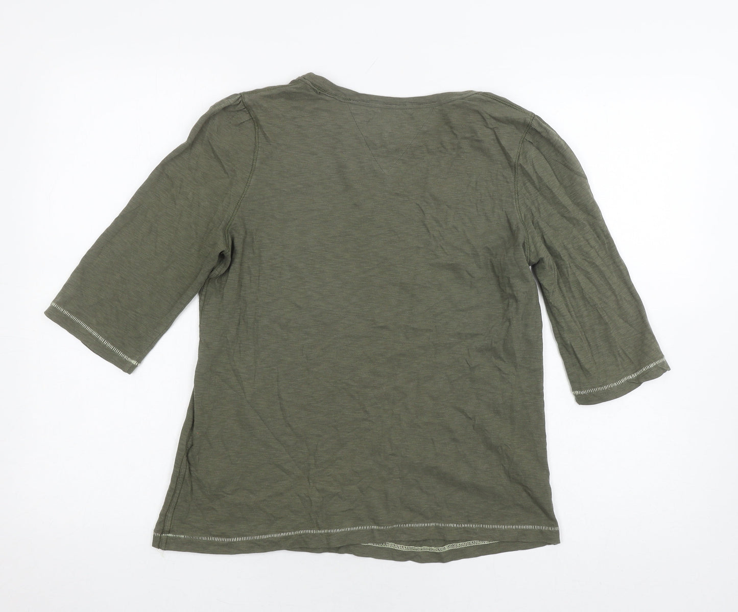 White Stuff Women's Green T-Shirt 2XS Crew Neck Jersey