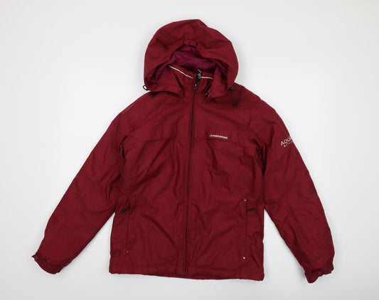 Craghoppers Women's Red Waterproof Jacket UK 8 Hooded