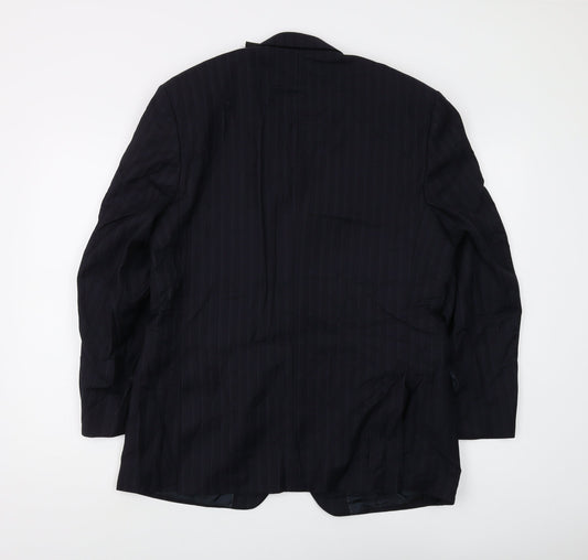 Jeff Banks Men's Black Striped Blazer, Size 40S, Wool