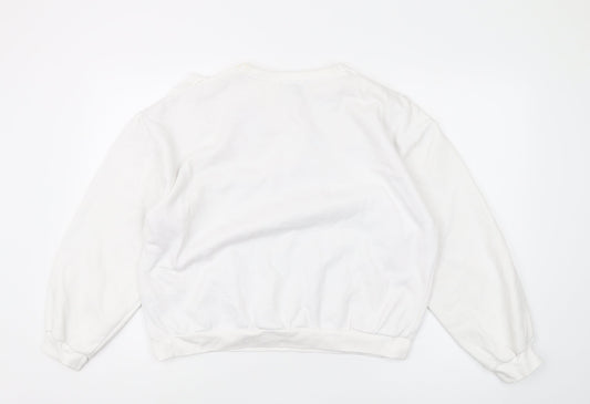 Zara Women’s White Disney Sweatshirt S Ruffle Accents
