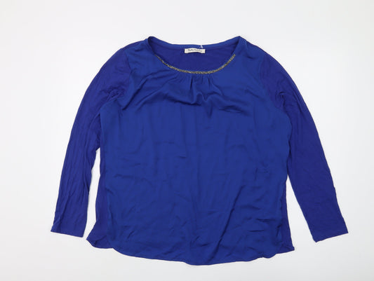 Womens UK Size 16 Betty Barclay Blue Viscose Blend Top