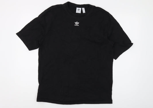 Unisex Adultss UK Size XS adidas Black Cotton T-Shirt