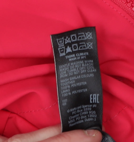 Marks and Spencer Women's Red Hooded Rain Coat Size 6