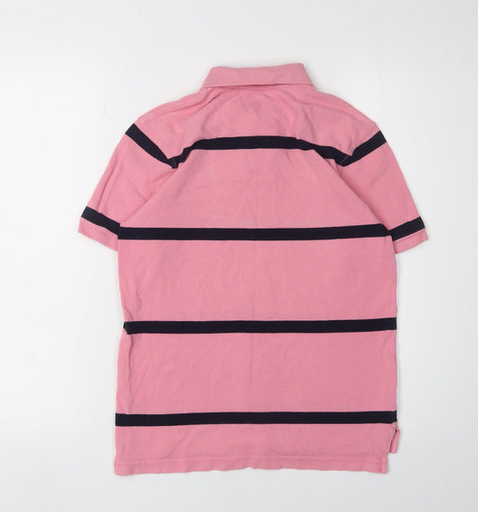 Gap Boys Pink Striped Polo Shirt 10-11 Years Casual Style