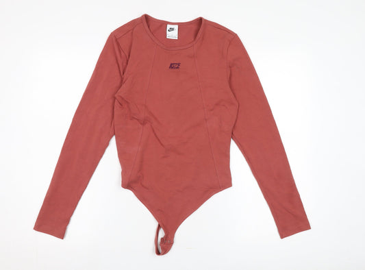 Nike Women's Red Slim-Fit Long Sleeve Jersey Top