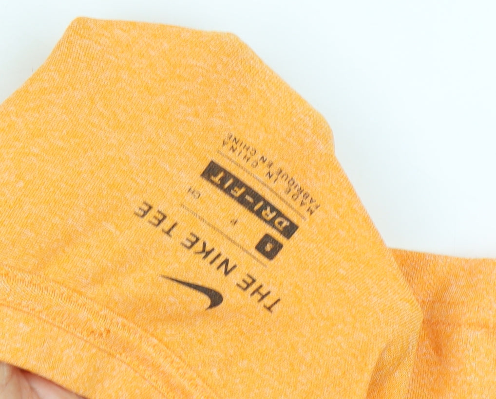 Nike Unisex Orange Basic T-Shirt S Sports Crew Neck