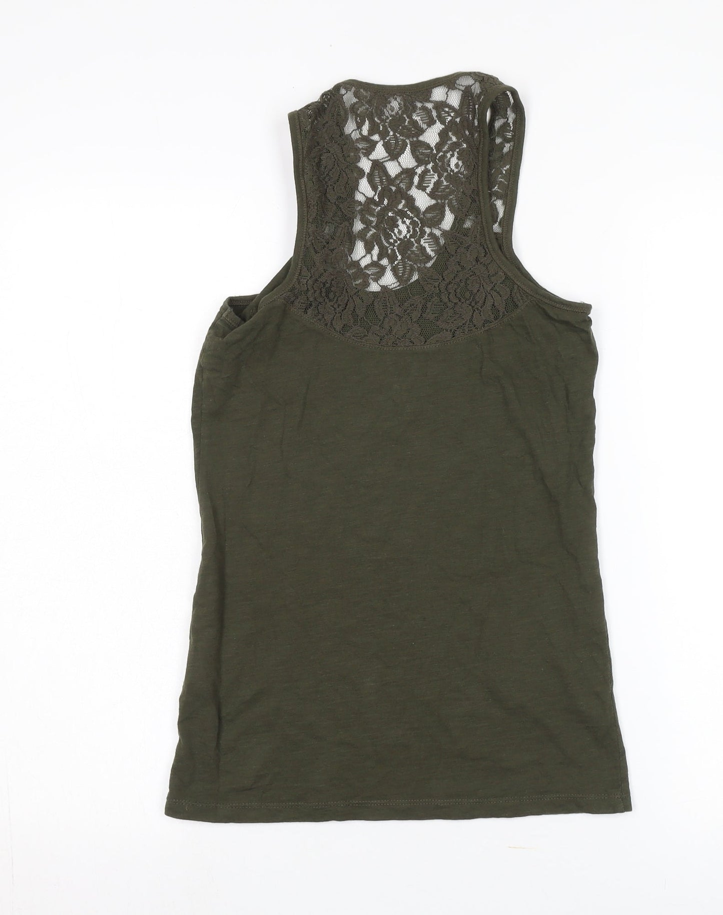 Superdry Women's Olive Lace Tank, 2XS - Casual Summer Basic