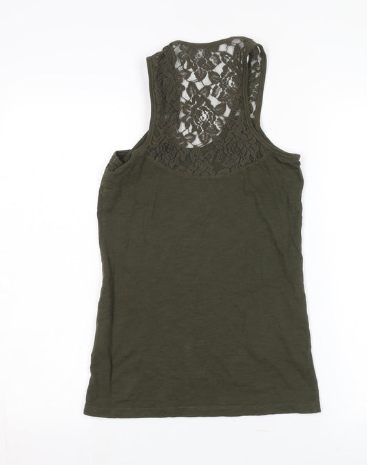 Superdry Women's Olive Lace Tank, 2XS - Casual Summer Basic