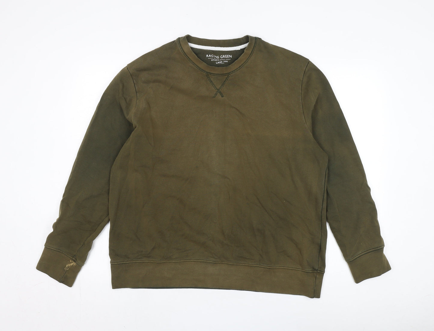 Racing Green Men's Green Pullover Sweatshirt Large