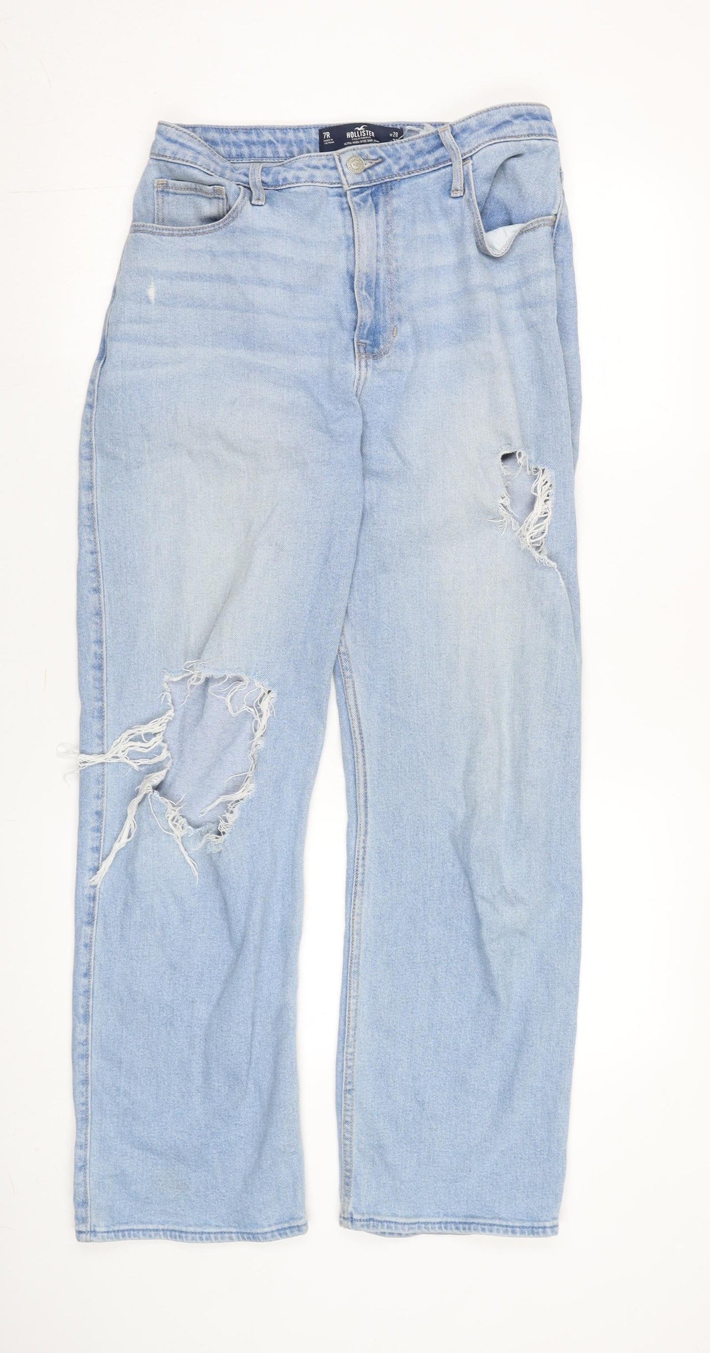 Hollister Men's Blue Straight Distressed Jeans Size 28