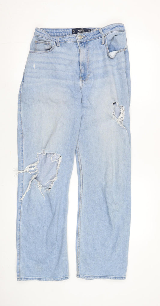 Hollister Men's Blue Straight Distressed Jeans Size 28