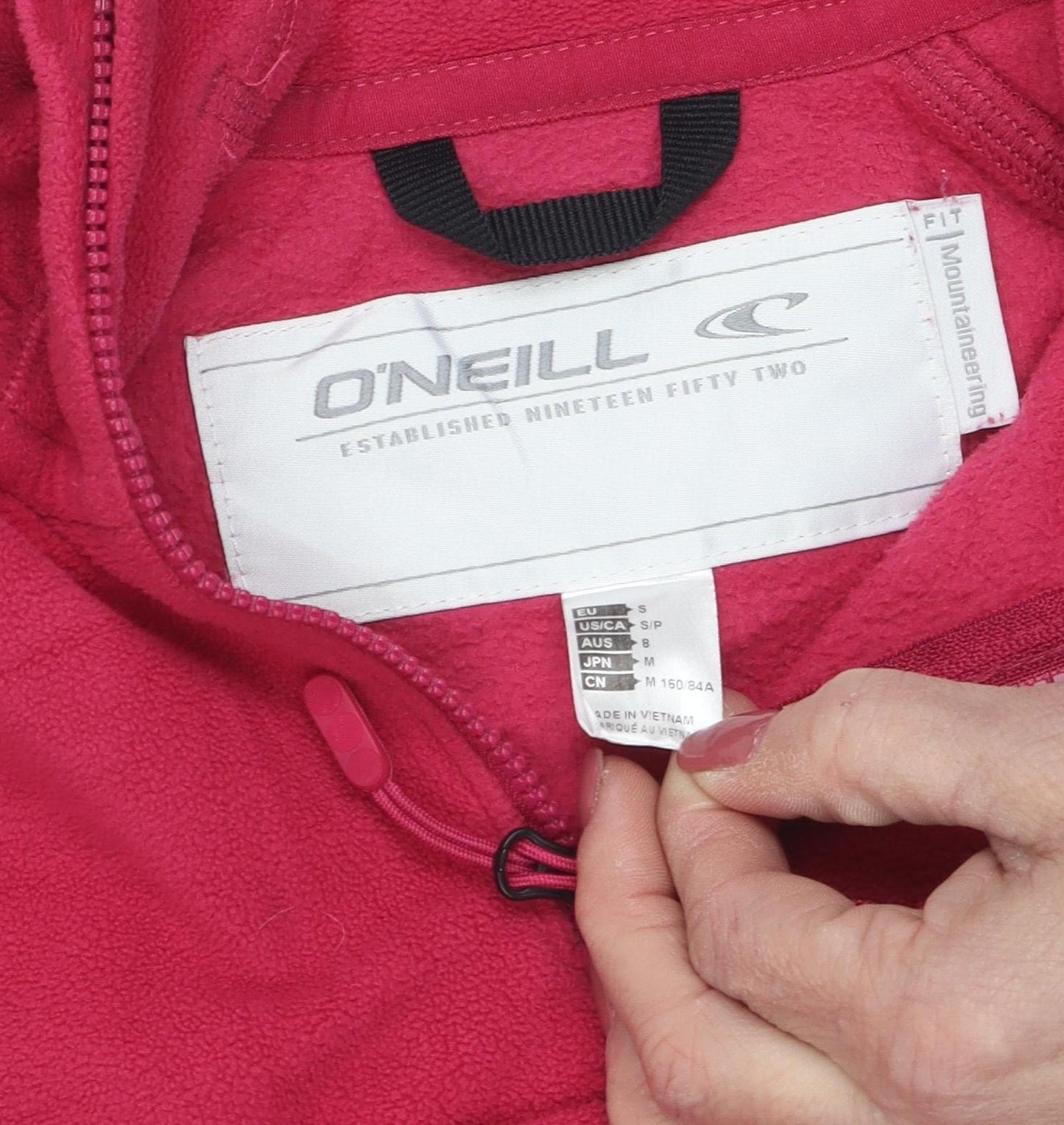 O'Neill Women Pink Henley Fleece Sweatshirt, Size 8