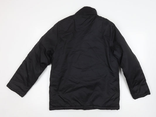 Adidas Boys Black Puffer Jacket Lined Winter Coat Size L
