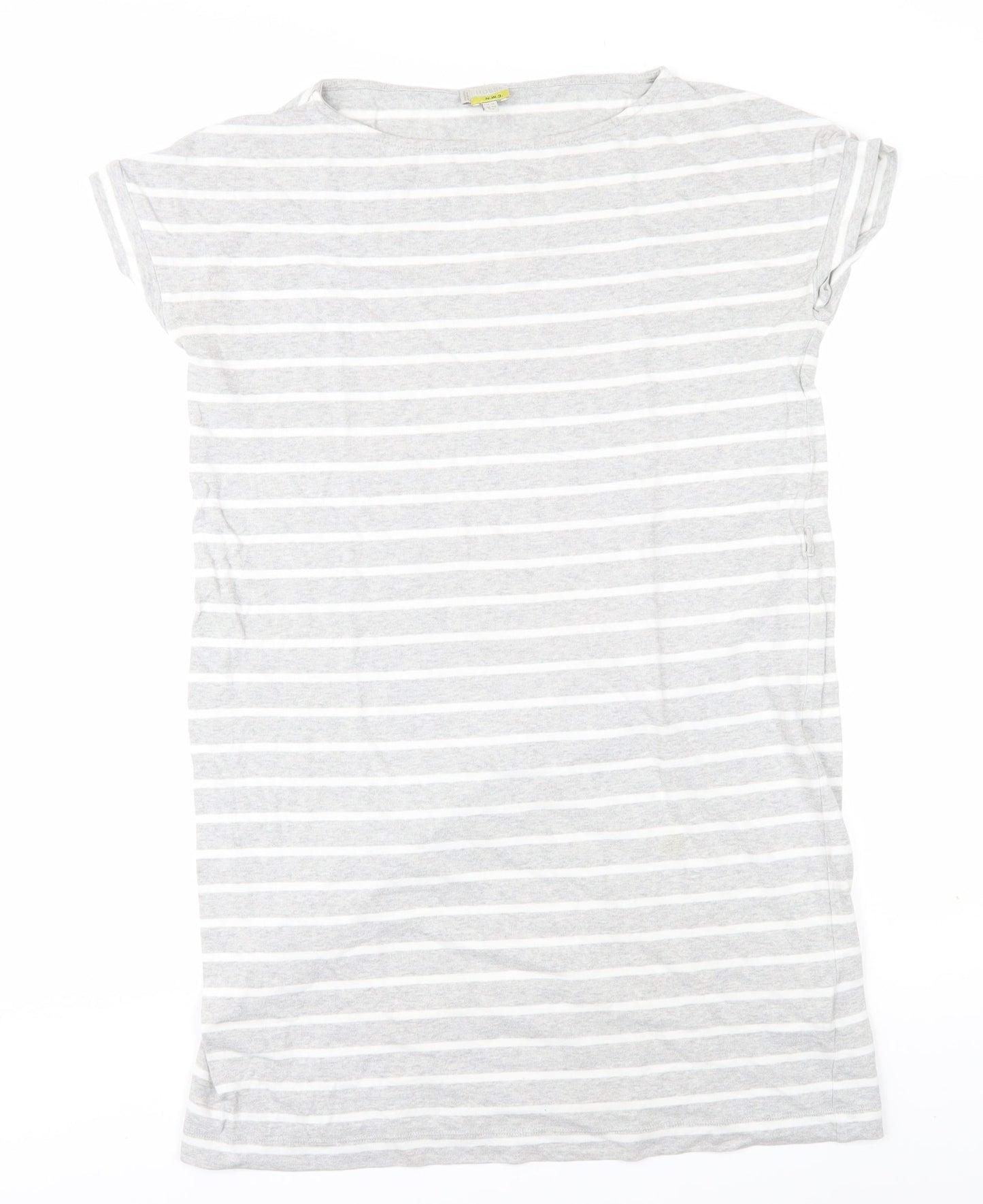 Hobbs Women Grey Striped T-Shirt Size 10 Casual