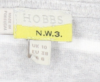 Hobbs Women Grey Striped T-Shirt Size 10 Casual