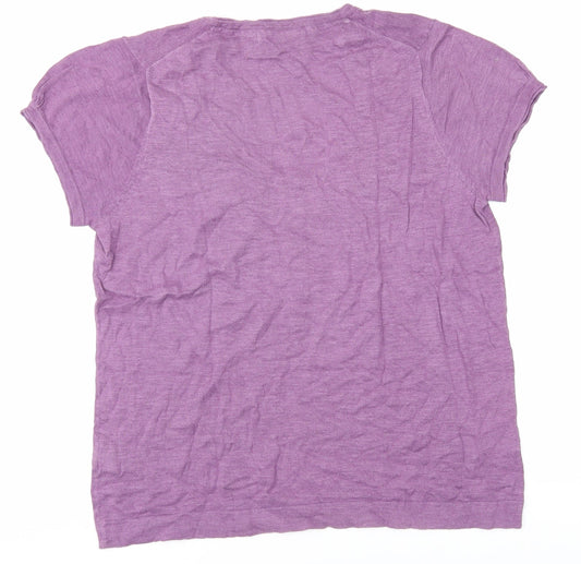 Boden Women's Purple Basic T-Shirt, Size 2, Lightweight