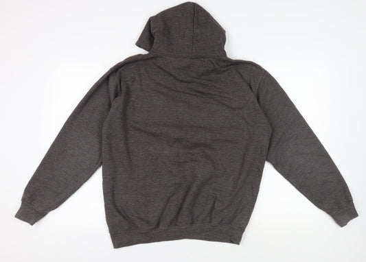 Just Hoods Unisex Grey Pullover Hoodie, Size L
