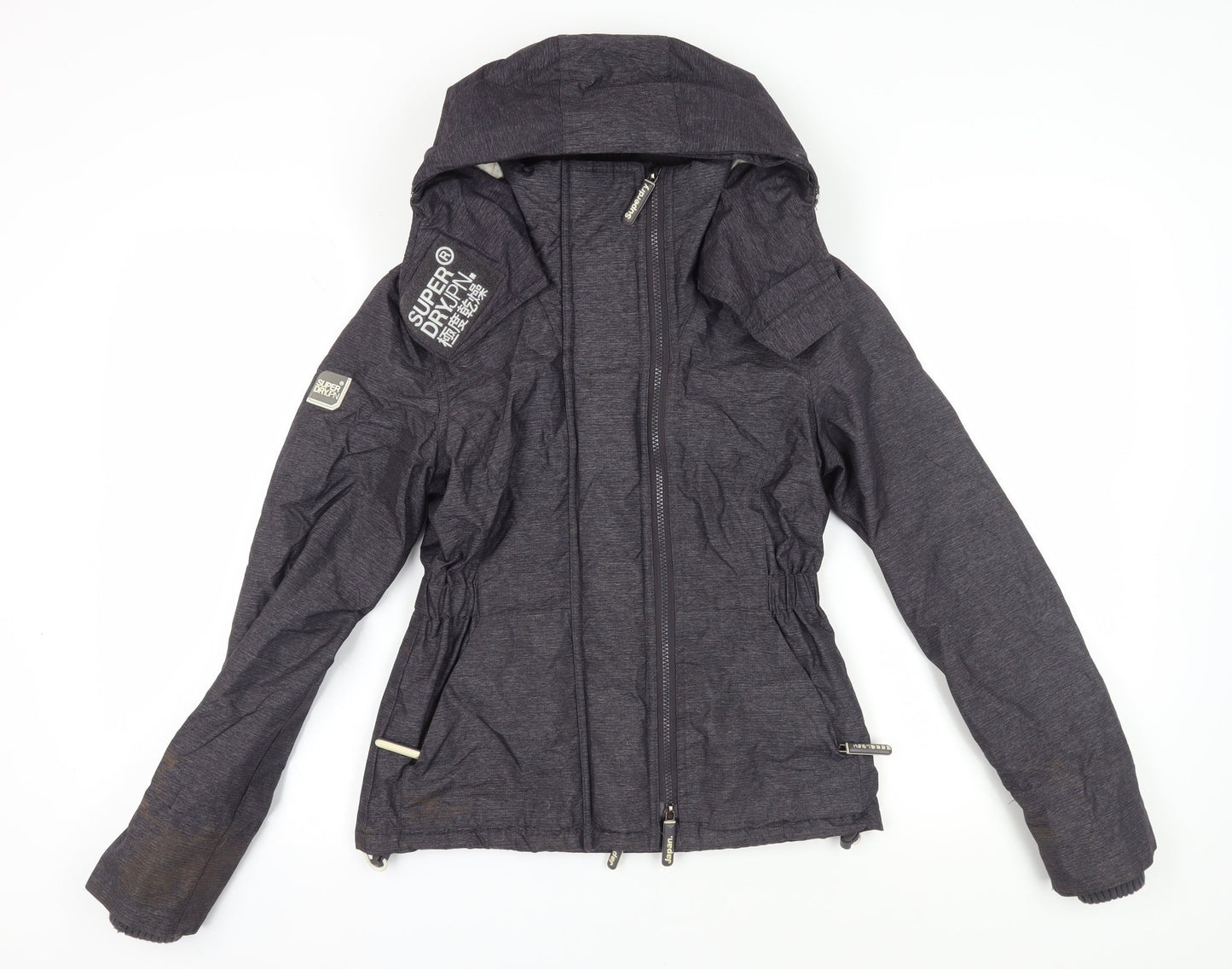 Superdry Women's Black Parka Jacket 2XS Slim Fit