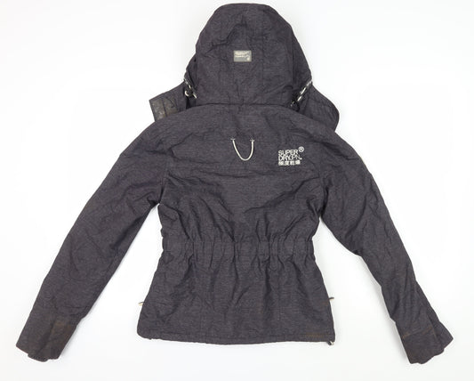 Superdry Women's Black Parka Jacket 2XS Slim Fit