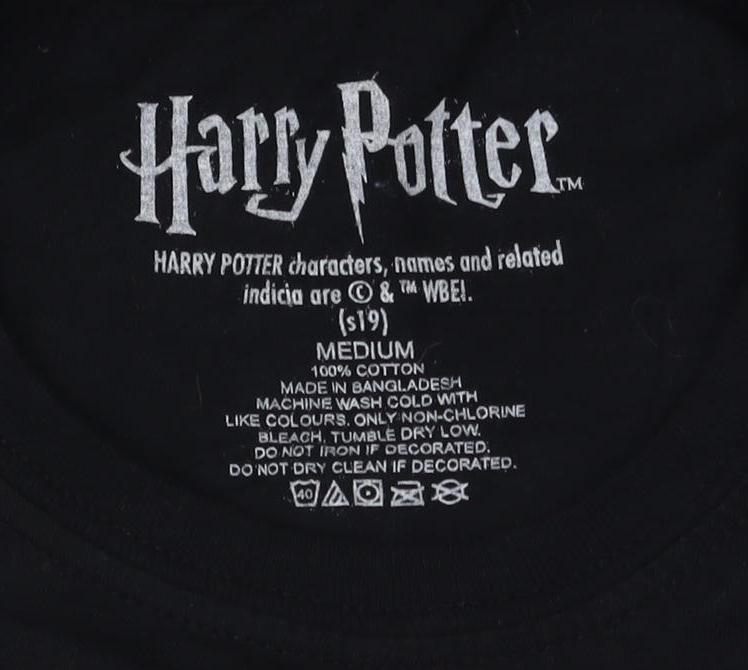 Harry Potter Unisex Black Medium T-Shirt