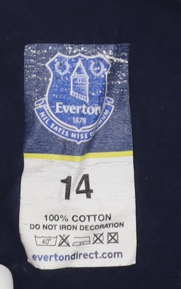 Everton Women's Blue T-Shirt, Size 14, Short Sleeve, Casual