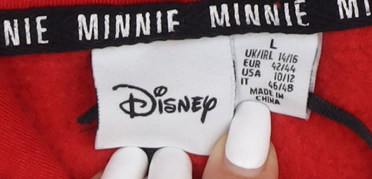 Disney Women's Red Pullover Hoodie L