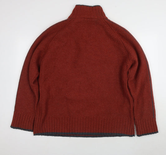 ALS Men's XL Red Full Zip Wool Jumper