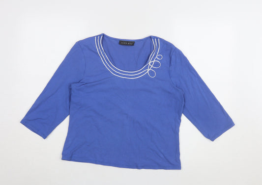 Womens UK Size 14 Alex & Co. Blue Viscose Blend Blouse