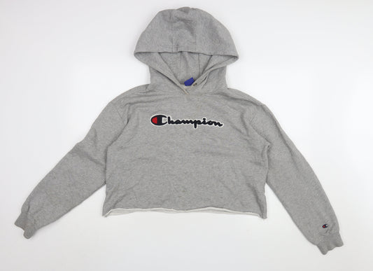 Champion Unisex Grey Pullover Hoodie L Cotton