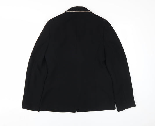 BHS Women's Black Suit Jacket UK Size 10 Notch Lapel