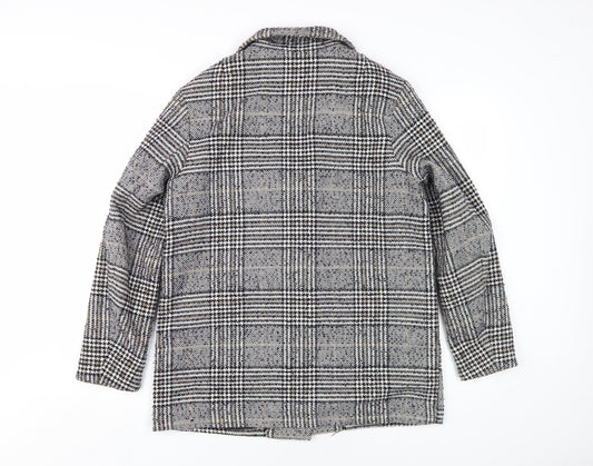 H&M Women's Black Grey Check Blazer Size S